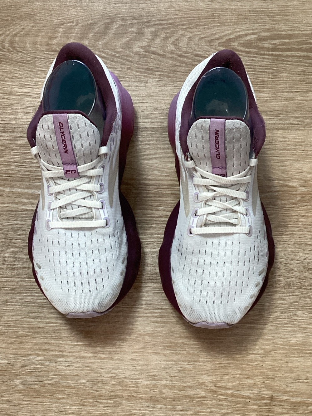 Brooks Women’s Glycerin 20 Sneakers - White & Deep Plum Sz 8.5 MB # 1203691B16B